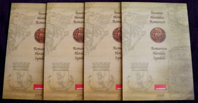 2008 Insemne heraldice - 4 mape filatelice, bloc folio aur, FDC tabs diferit foto