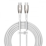 CABLU alimentare si date Baseus Glimmer, Fast Charging Data Cable pt. smartphone, USB Type-C la USB Type-C 100W, 2m, alb &quot;CADH000802&quot; (timbru verde 0.