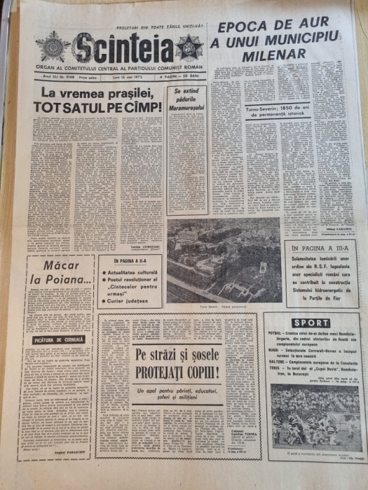 scanteia 15 mai 1972-articol si foto orasul turnu severin,padurile maramuresului