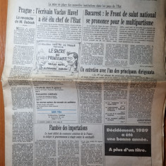ziarul francez "le monde" 30 decembrie 1989-articol si foto revolutia romana