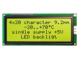 Afișaj LCD Alfanumeric 20x4 Galben-Verde LED STN Positive