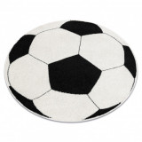 Covor SILVER cerc PIŁKA fotbal negru - alb, cerc 80 cm