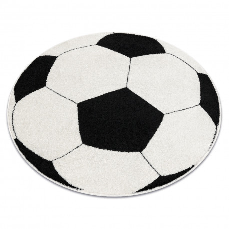 Covor SILVER cerc PIŁKA fotbal negru - alb, cerc 120 cm