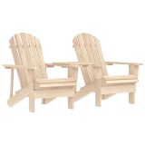 Cumpara ieftin Scaune de gradina Adirondack cu masa de ceai, lemn masiv brad