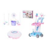 Set de curatenie pentru copii, robot aspirator cu sunete si lumini, mop, faras, perie, matura, accesorii de curatat
