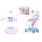 Set de curatenie pentru copii, robot aspirator cu sunete si lumini, mop, faras, perie, matura, accesorii de curatat