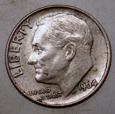 7.427 USA SUA ROOSEVELT DIME 1964 ARGINT foto