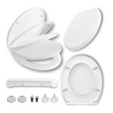 Capac WC inchidere silentioasa, duroplast, placa antibacteriana, montare usoara, alb Sepio