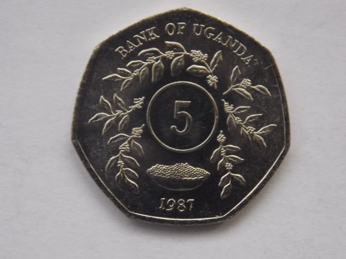 5 SHILLINGS 1987 UGANDA