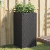 Cumpara ieftin Jardiniere de grădină, 2 buc., negru, 40x40x80 cm, poliratan