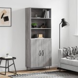 VidaXL Dulap &icirc;nalt, gri sonoma, 69,5x34x180 cm, lemn compozit