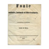 Publicația &bdquo;Foaie pentru minte, inimă și literatură&rdquo;, Anul IX, 1846