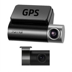 Camera auto DVR 70mai Dash Pro Plus A500S, GPS, senzor SONY IMX335, 2.7K 1944p, Night Vision, Wi-Fi, control in aplicatie + 70mail Rear RC06 (Negru)