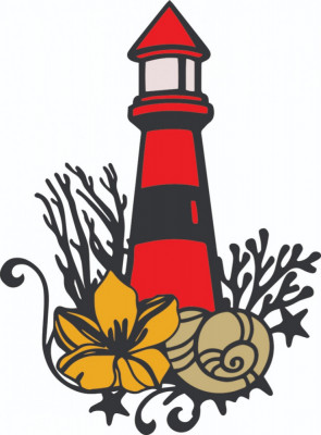 Sticker decorativ, Lighthouse, Rosu, 80 cm, 7096ST-1 foto