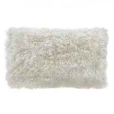 Perna Decorativă Imitatie Blana Shaggy, 50x30cm, Alb, Poliester