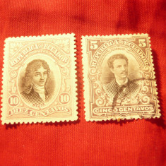 2 Timbre Ecuador 1899 + 1 Timbru 1901 10c - Personalitati - stampilate