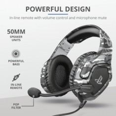 CASTI Trust - gaming GXT 488 Forze-G PS4/5 Gaming Headset PlayStation official licensed product - grey &quot;23531&quot; (timbru verde 0.8 lei)