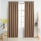 Draperii opace cu c&acirc;rlige, 2 buc., gri taupe, 140 x 225 cm