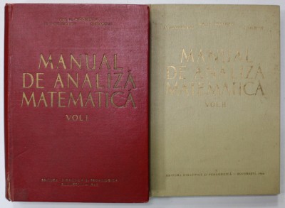 MANUAL DE ANALIZA MATEMATICA de M. NICOLESCU ...SOLOMON MARCUS , VOLUMELE I - II , 1963 - 1964 foto