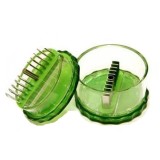 Tocator usturoi, garlic pro, cu 10 lame din otel, verde