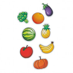 Joc educativ invatam fructe si legume, 27 cartonase magnetice ilustrate, NippleBaby