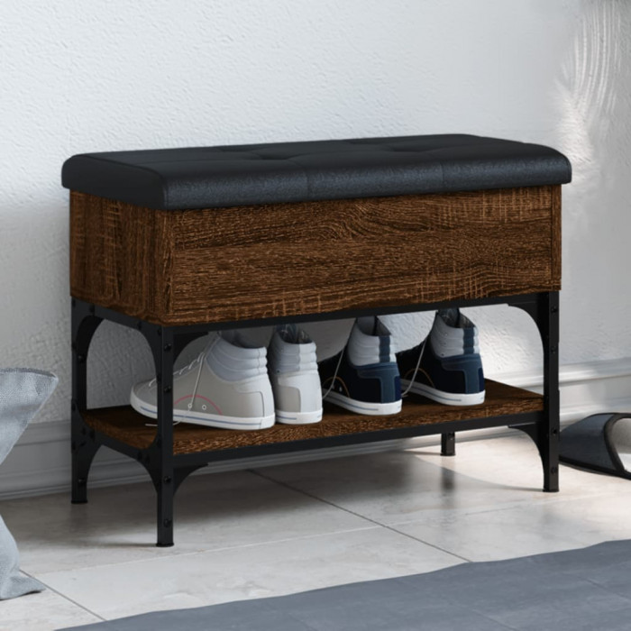 Gossi banca de pantofi, stejar maro, 62x32x45 cm, lemn prelucrat