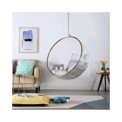 Scaun suspendat, transparent/ auriu/ gri, BUBBLE TIP 1 foto