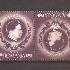 ROMANIA 1946 - LP.193b, 25 DE ANI FILARMONICA ROMANA, TETE BECHE, MNH