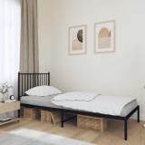 VidaXL Cadru de pat metalic cu tăblie, negru, 90x190 cm 350856
