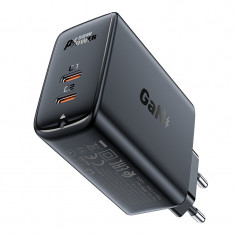 Încărcător Cu Două Porturi Acefast A29 PD50W GaN (USB-C + USB-C) Negru A29 BLACK