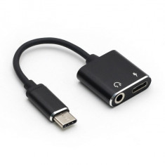Adaptor USB-C tata - jack 3.5mm mama si USB-C mama 7cm Well