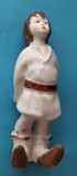 baietel in costum popular, personaj din povesti pt copii, bibelou - figurina din ceramica - portelan? de productie romaneasca, anii 1970