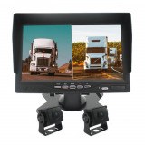 Set Monitor auto AHD cu 2 camere video metalice, telecomanda