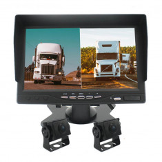 Set Monitor auto AHD cu 2 camere video metalice, telecomanda foto