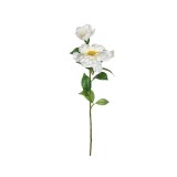 Floare decorativa artificiala, Camelie, Alb, 66 cm, ATU-088314, Oem