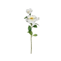 Floare decorativa artificiala, Camelie, Alb, 66 cm, ATU-088314