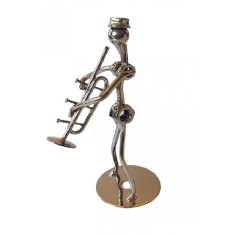 Ornament decorativ, Muzicant din metal, Nergu, 13 cm, 356XD-5