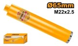 Carota Diamantată Segmentată 65x450mm M22 INGCO DCB580658 &ndash; Performanță Industrială pentru Găurire &icirc;n Beton Armat