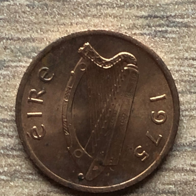 Irlanda 1/2 penny 1975 foto