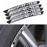 Set 4 embleme AMG pentru jante Mercedes, negru