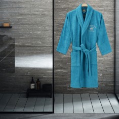 Beverly Hills Polo Club, Halat de baie unisex, 100% bumbac, 360 gr m , Turcoaz, XS S foto