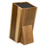 Suport cutite Navaris din lemn de acacia, cu perii de protectie, inclinat, 25x15x10,5 cm, 48460.01.2
