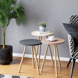 Set 3 masute Hj&oslash;rring masuri diferite alb gri roz [en.casa] HausGarden Leisure, [en.casa]