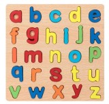 Cumpara ieftin Joc Montessori din lemn cu alfabet, multicolor, 26 litere, puzzle educativ pentru invatarea literelor, dezvoltarea atentiei si coordonarii
