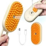 Cumpara ieftin Perie cu aburi pentru pisici 4in1, bej, 12x6.3x4cm, cu rezervor pentru apa, Oem