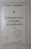 HERMENEUTICA LITERARA ROMANEASCA
