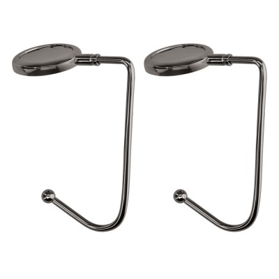 Set 2 Carlige de masa pentru genti, Kwmobile, Negru, Zinc, 53131.02 foto