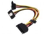 Cablu SATA 15pin tată unghi x2 - 0,15m