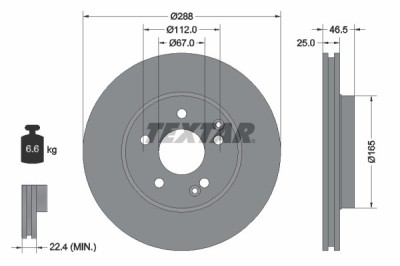 TEXTAR 92105905 PRO+ Disc frana foto