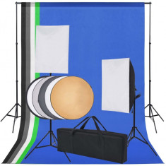 Kit studio foto: 5 fundaluri colorate ?i 2 softbox-uri foto